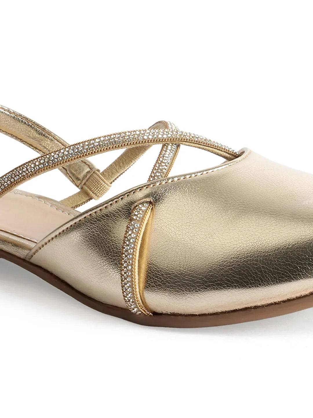 Shimmer Strap Slingback Flat Mules for Women
