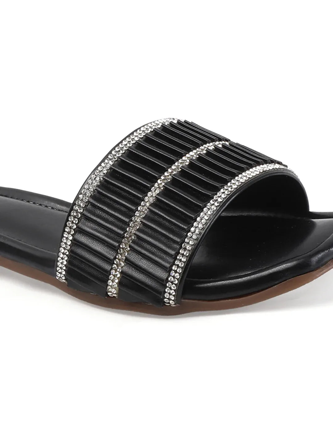 TRYME Trendy Square Toe Slip-on Flat Sandals For Women And Girls