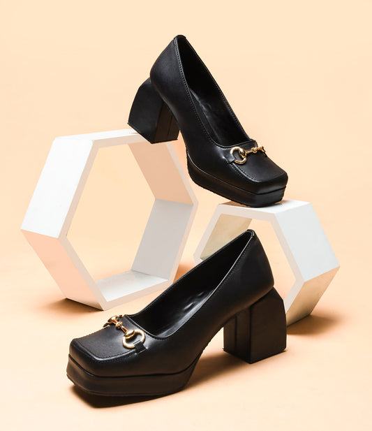 Classic Charm Block Heel Pumps