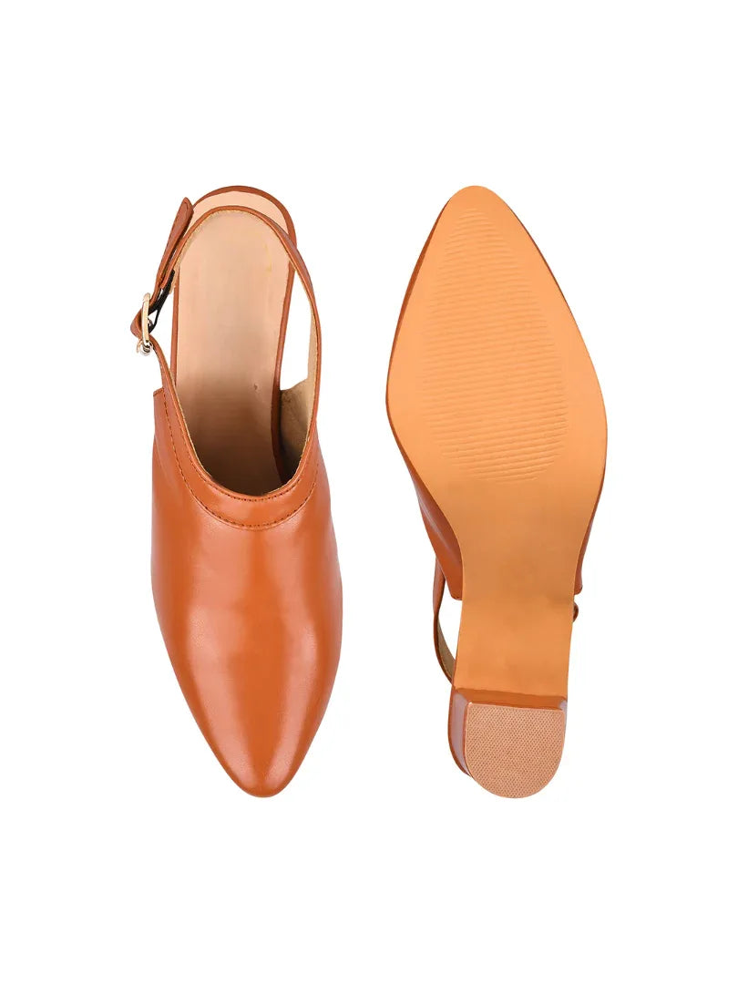 Classic Slingback Block Heel Shoes