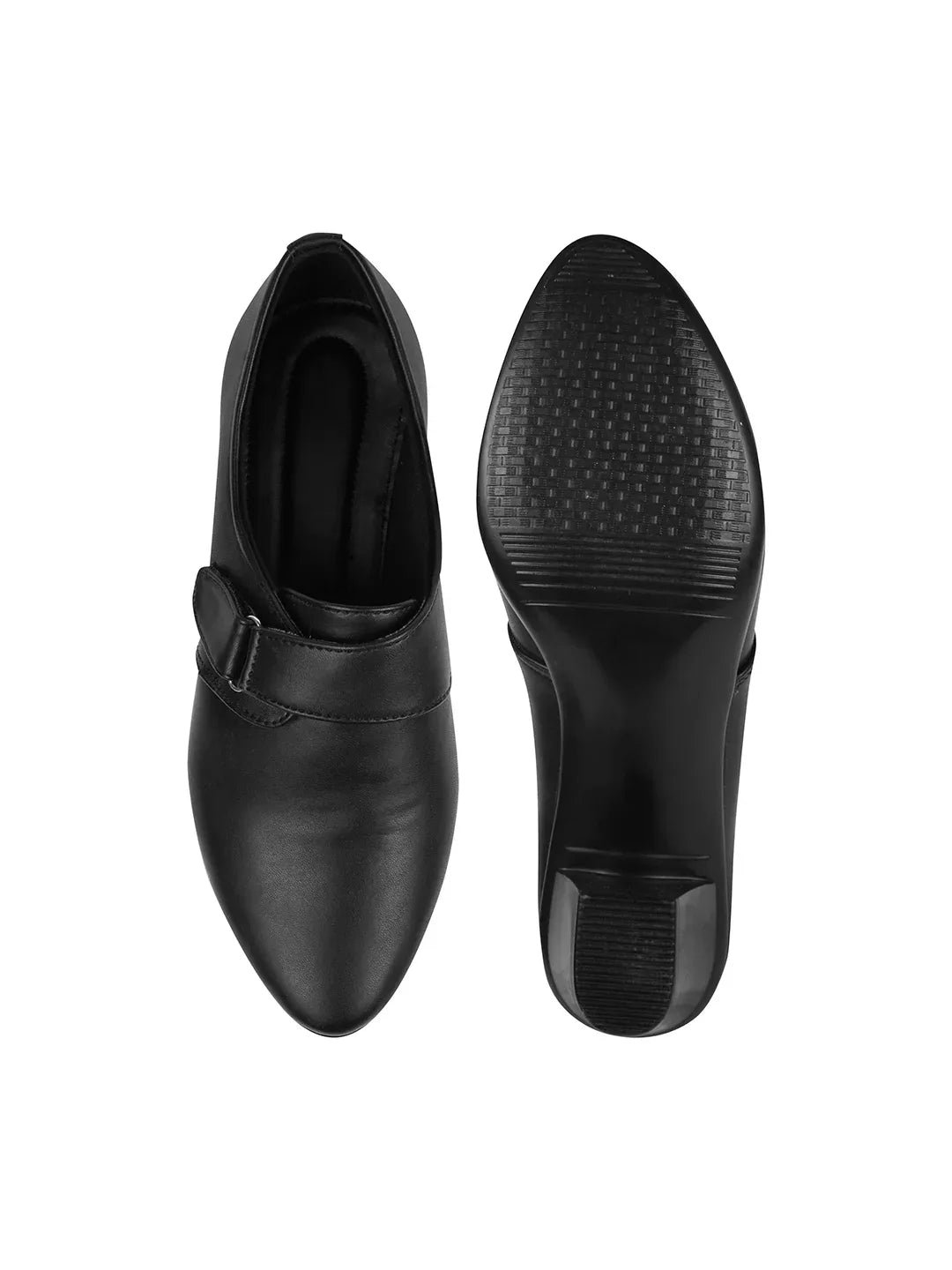 Smart Velcro Strap Block Heel Formal Shoes for Women