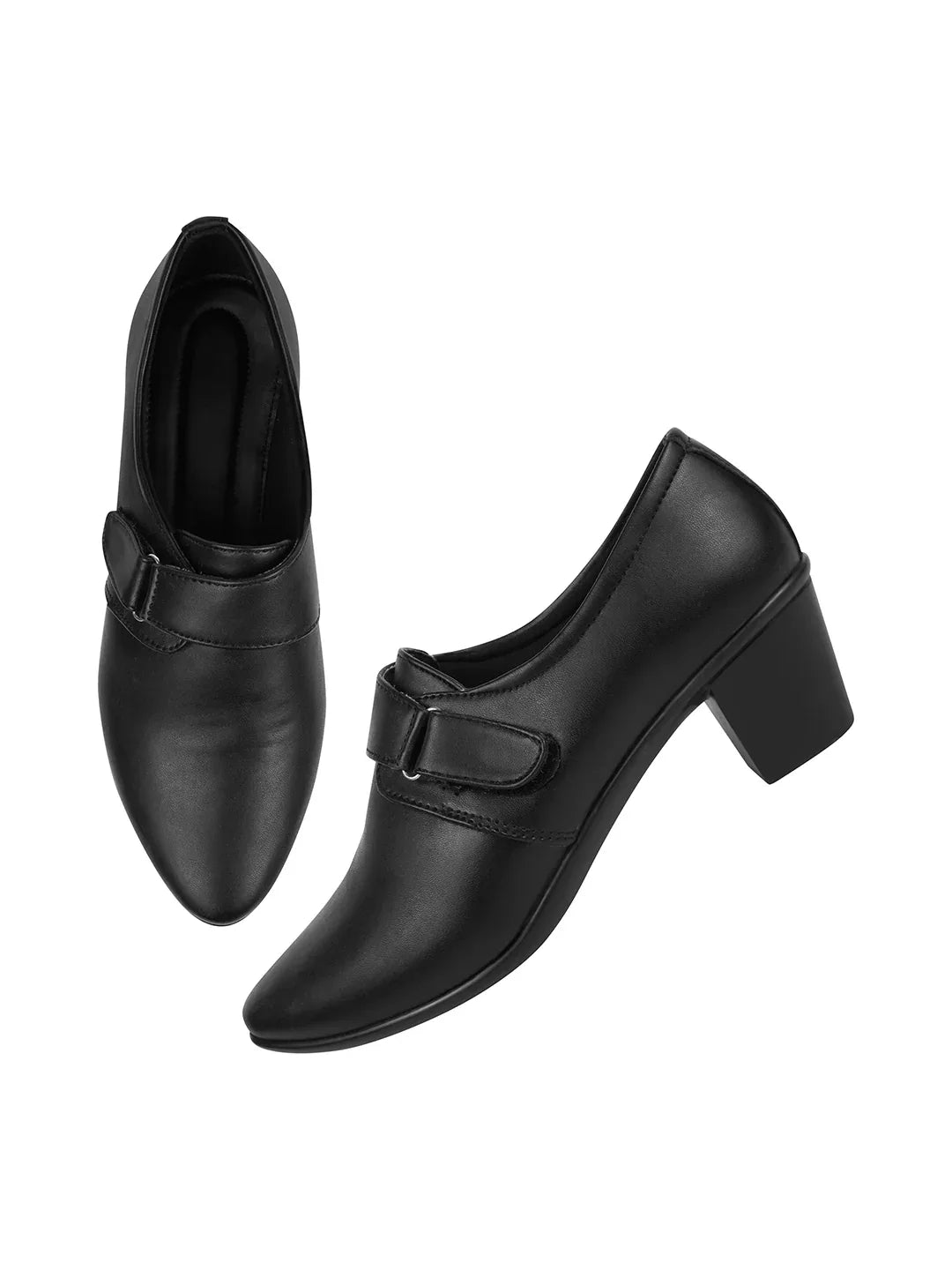 Smart Velcro Strap Block Heel Formal Shoes for Women