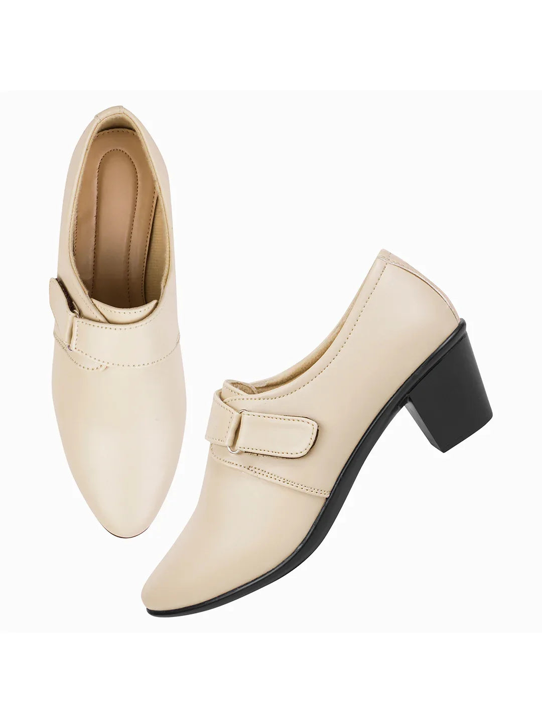 Smart Velcro Strap Block Heel Formal Shoes for Women