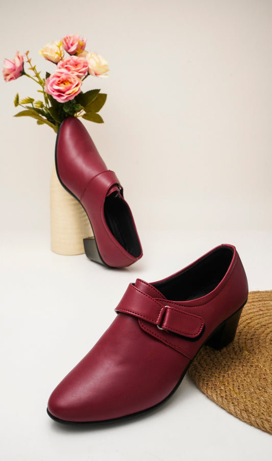 Smart Velcro Strap Block Heel Formal Shoes for Women