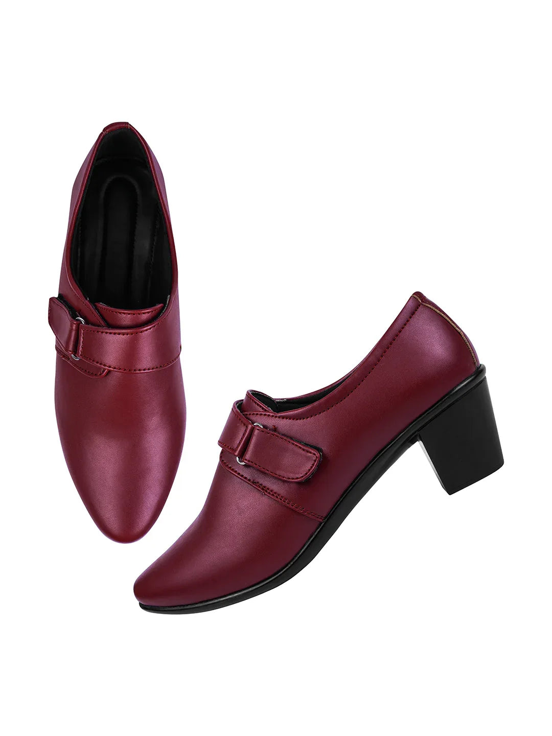 Smart Velcro Strap Block Heel Formal Shoes for Women
