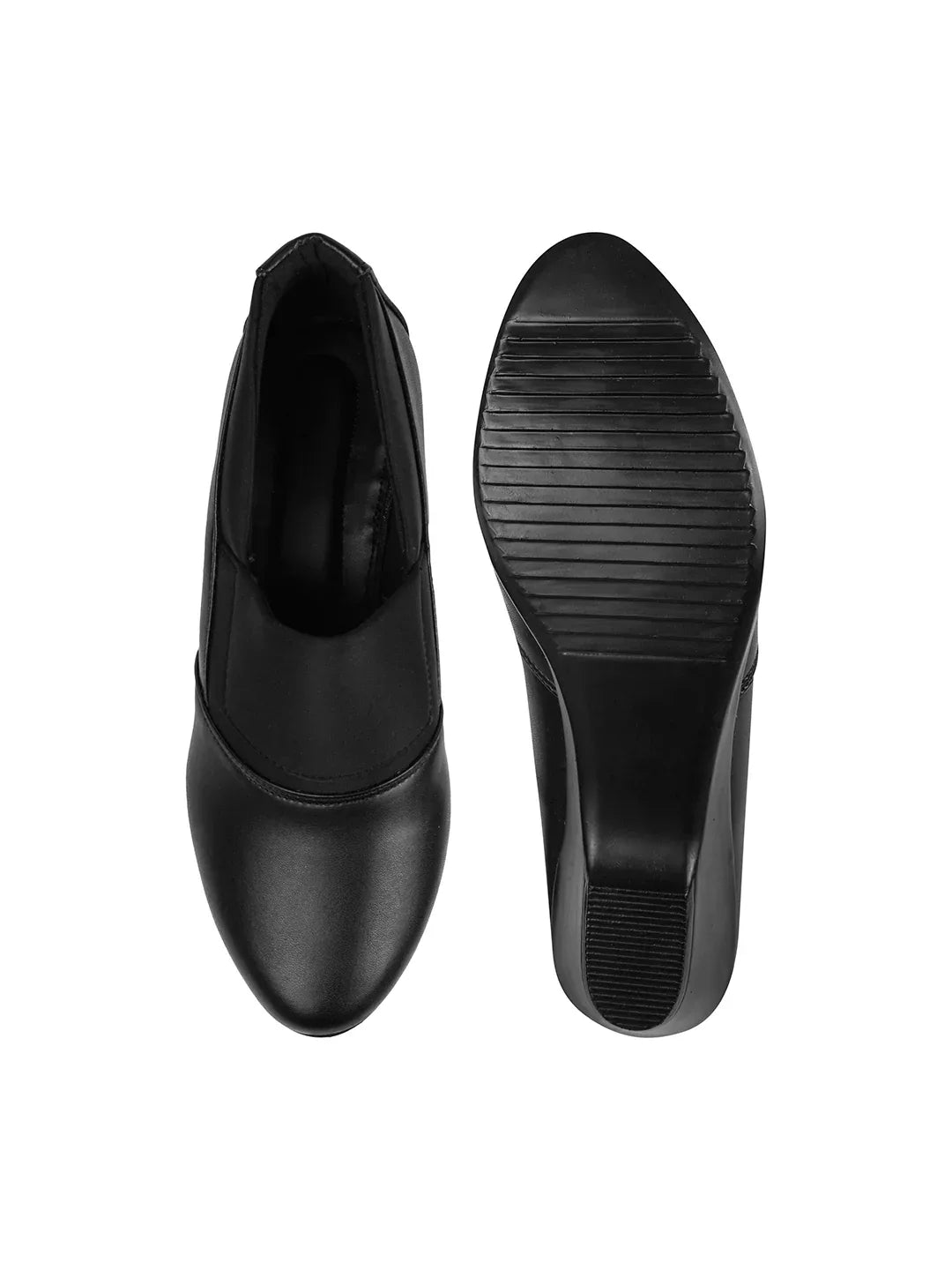 Minimal Office Wear Wedge Heel Pumps