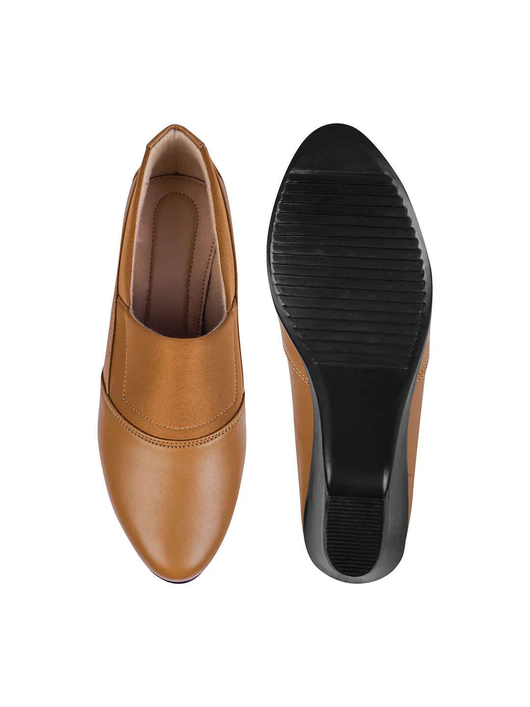 Minimal Office Wear Wedge Heel Pumps