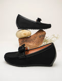 Minimal Bow Style Casual Wedge Loafers