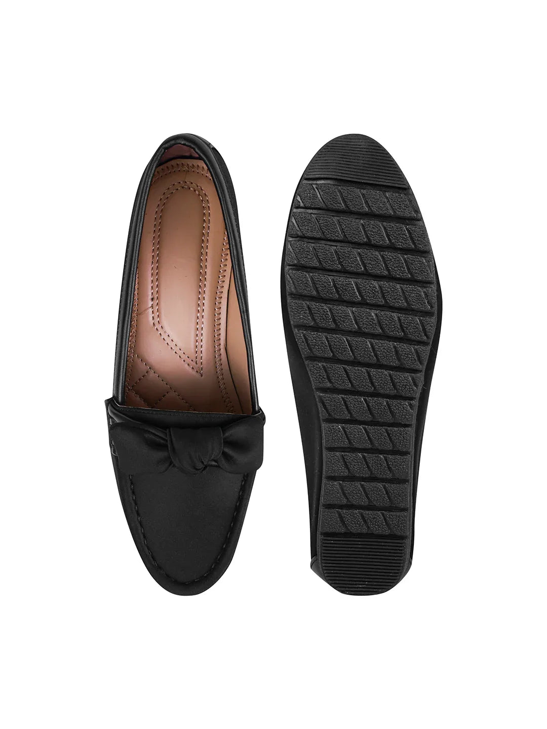 Minimal Bow Style Casual Wedge Loafers