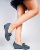 Minimal Bow Style Casual Wedge Loafers