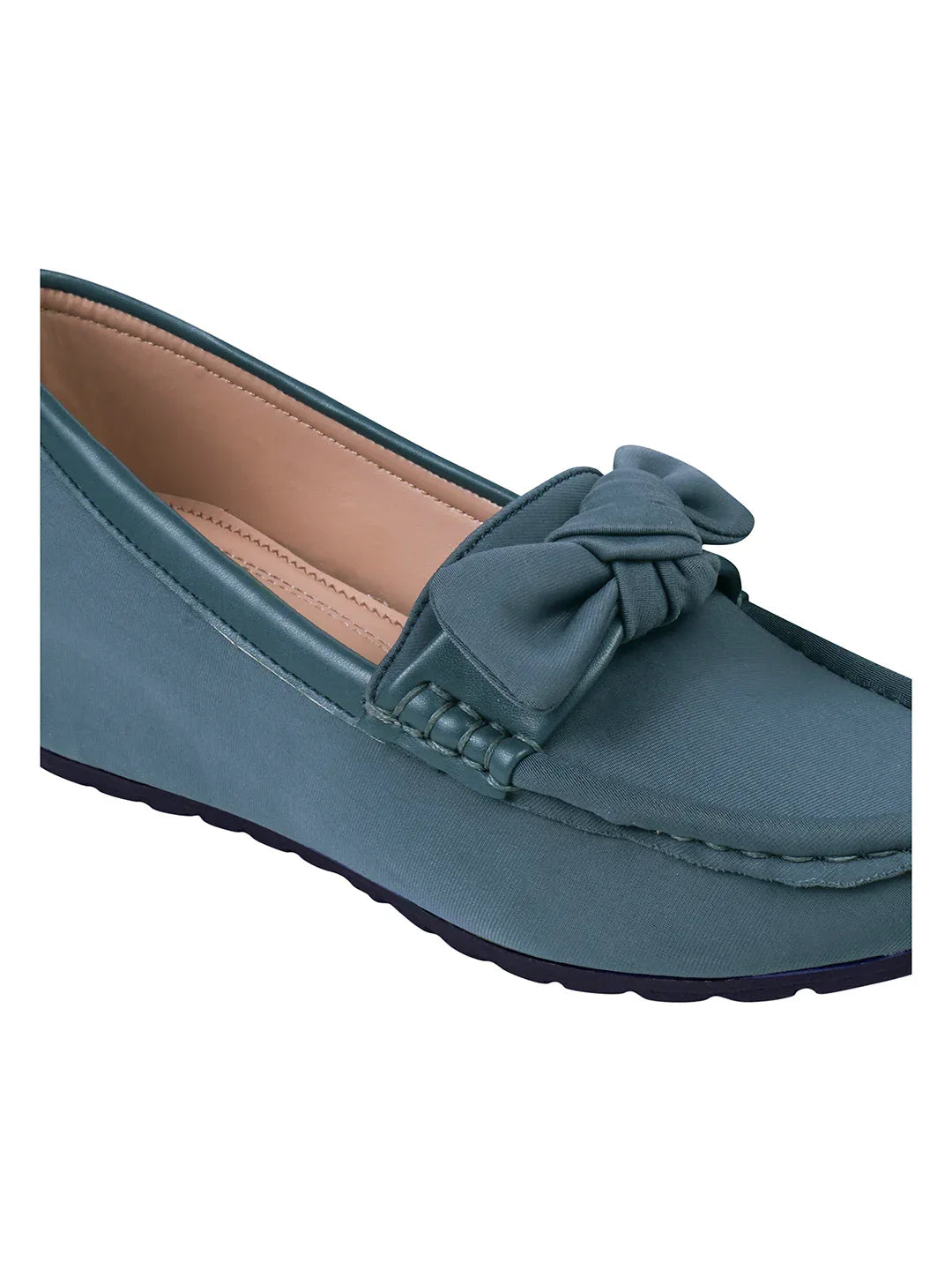 Minimal Bow Style Casual Wedge Loafers
