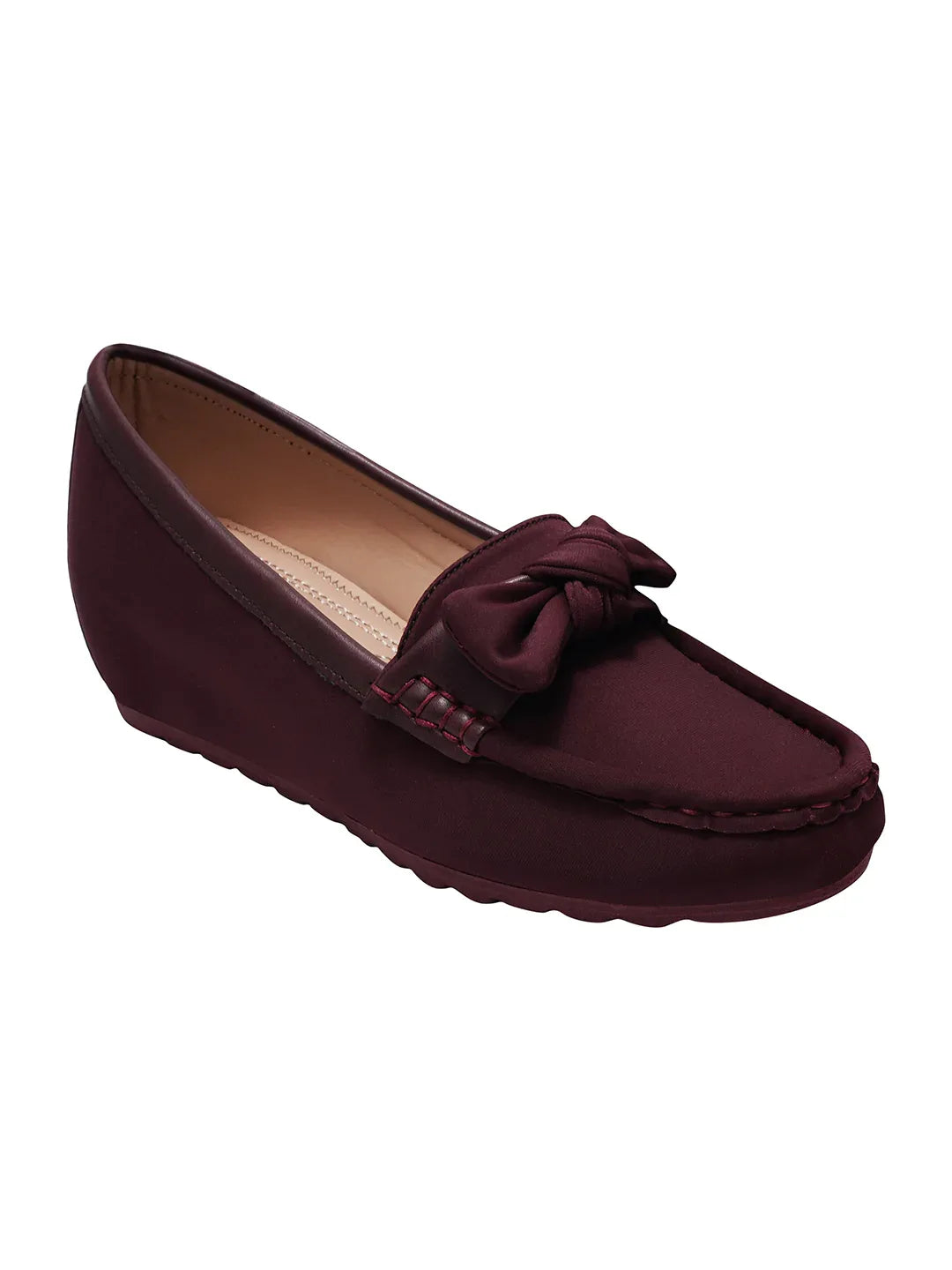 Minimal Bow Style Casual Wedge Loafers
