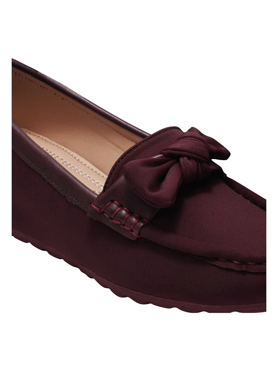 Minimal Bow Style Casual Wedge Loafers