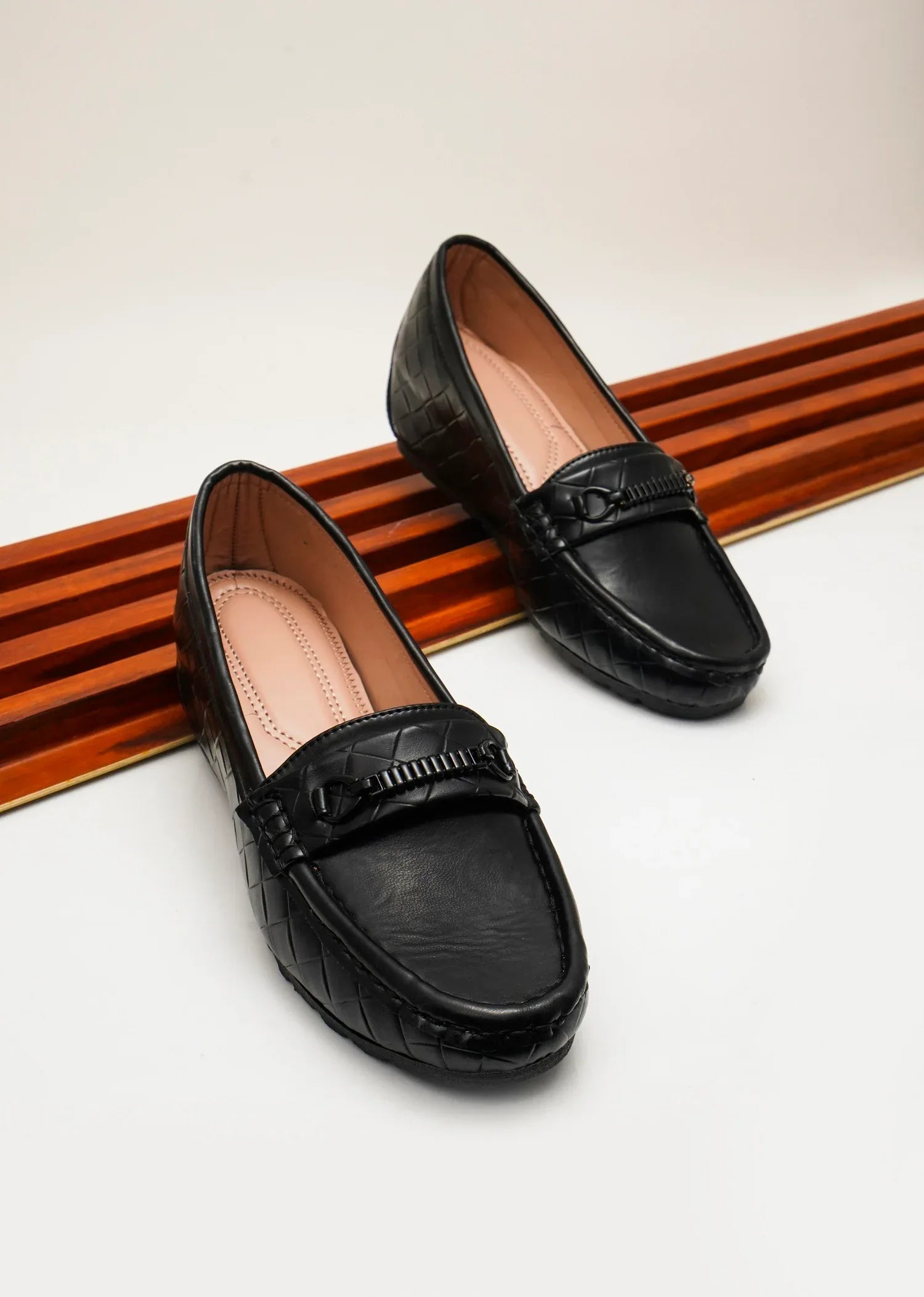 Classic Quilted Design Comfort Wedge Loafers