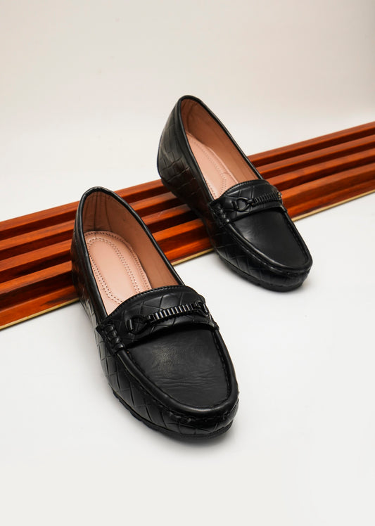 Classic Quilted Design Comfort Wedge Loafers