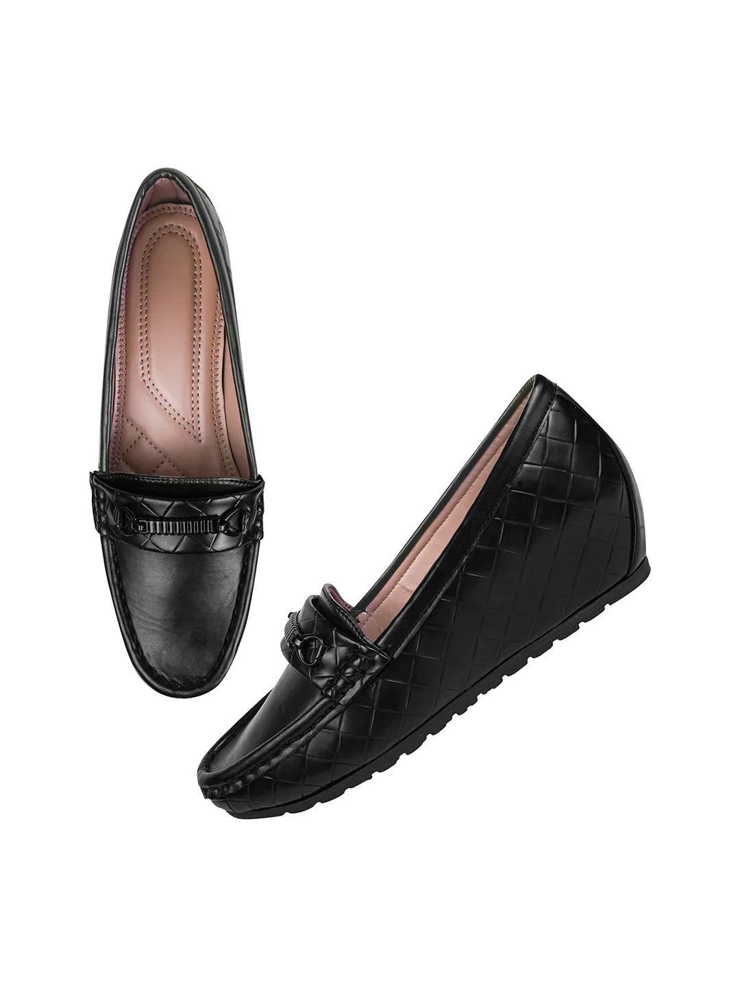 Classic Quilted Design Comfort Wedge Loafers