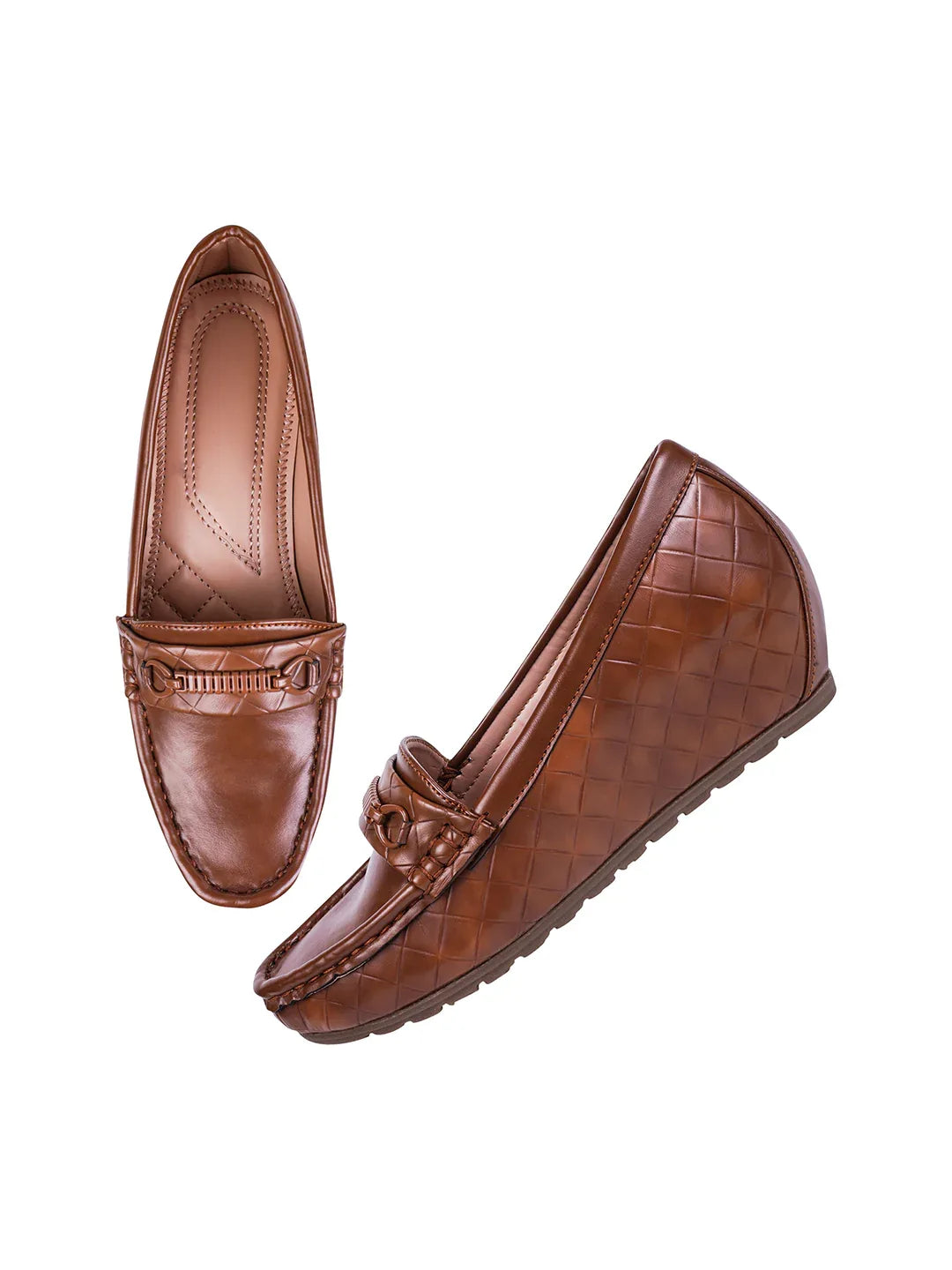 Classic Quilted Design Comfort Wedge Loafers