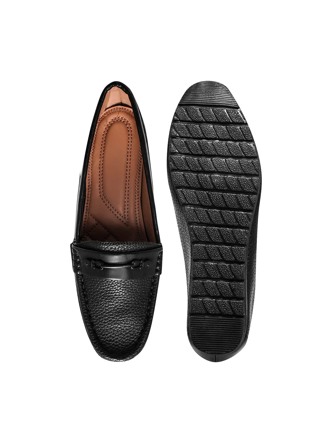 Classic Pebble Texture Slip-On Wedge Loafers