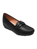 Classic Pebble Texture Slip-On Wedge Loafers