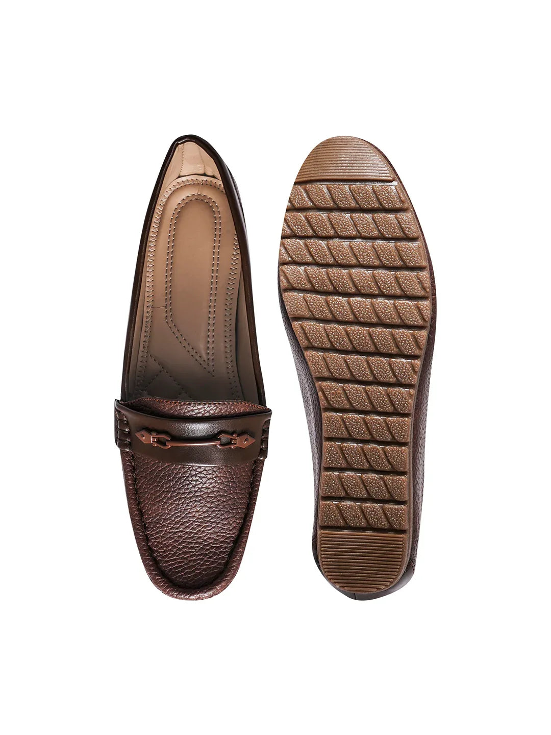Classic Pebble Texture Slip-On Wedge Loafers