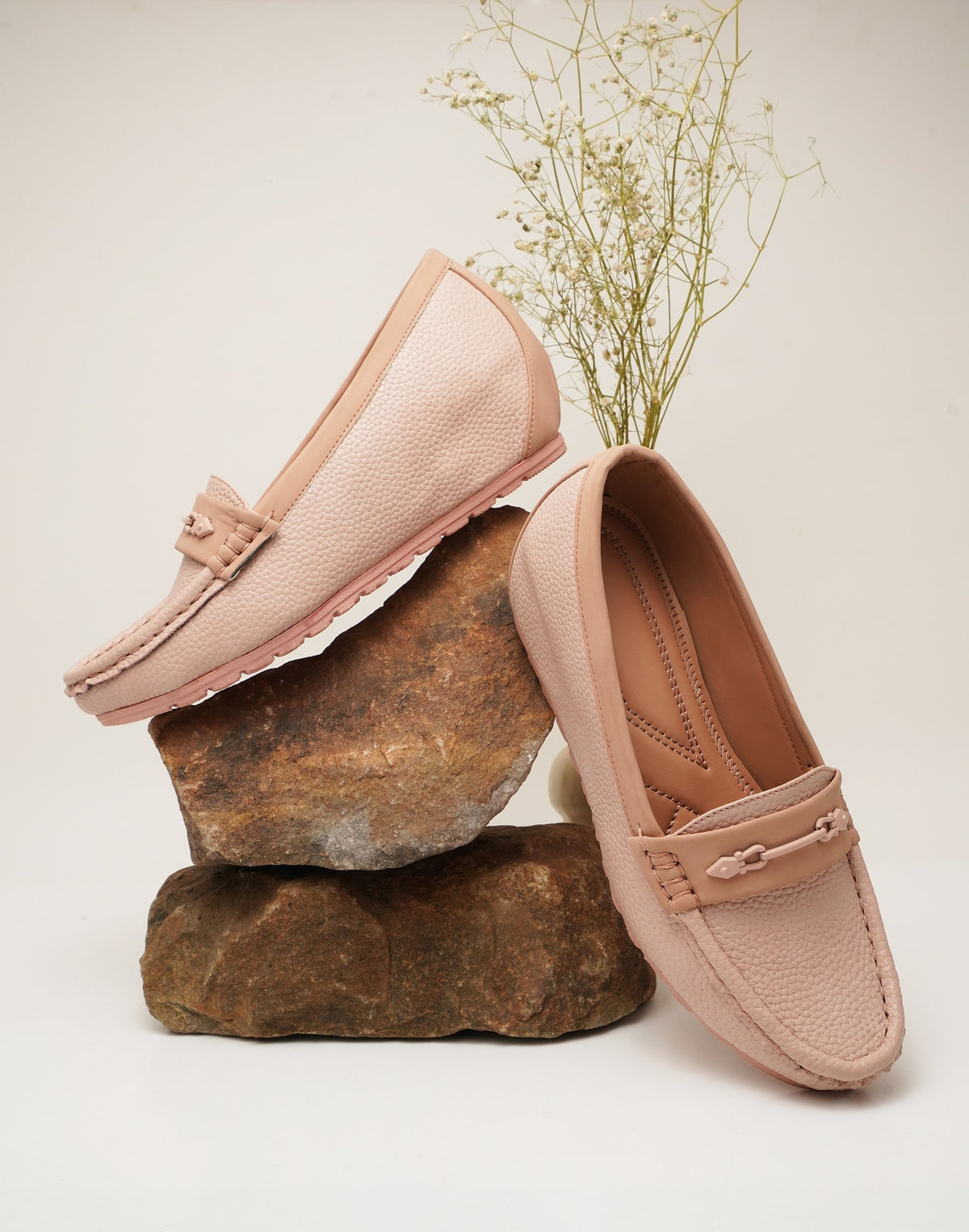 Classic Pebble Texture Slip-On Wedge Loafers