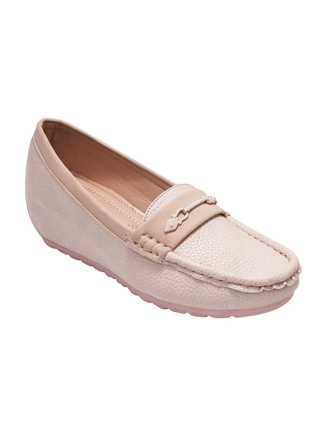 Classic Pebble Texture Slip-On Wedge Loafers