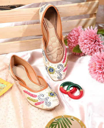 Embroidered Ethnic Comfort Wedge Juttis for Women