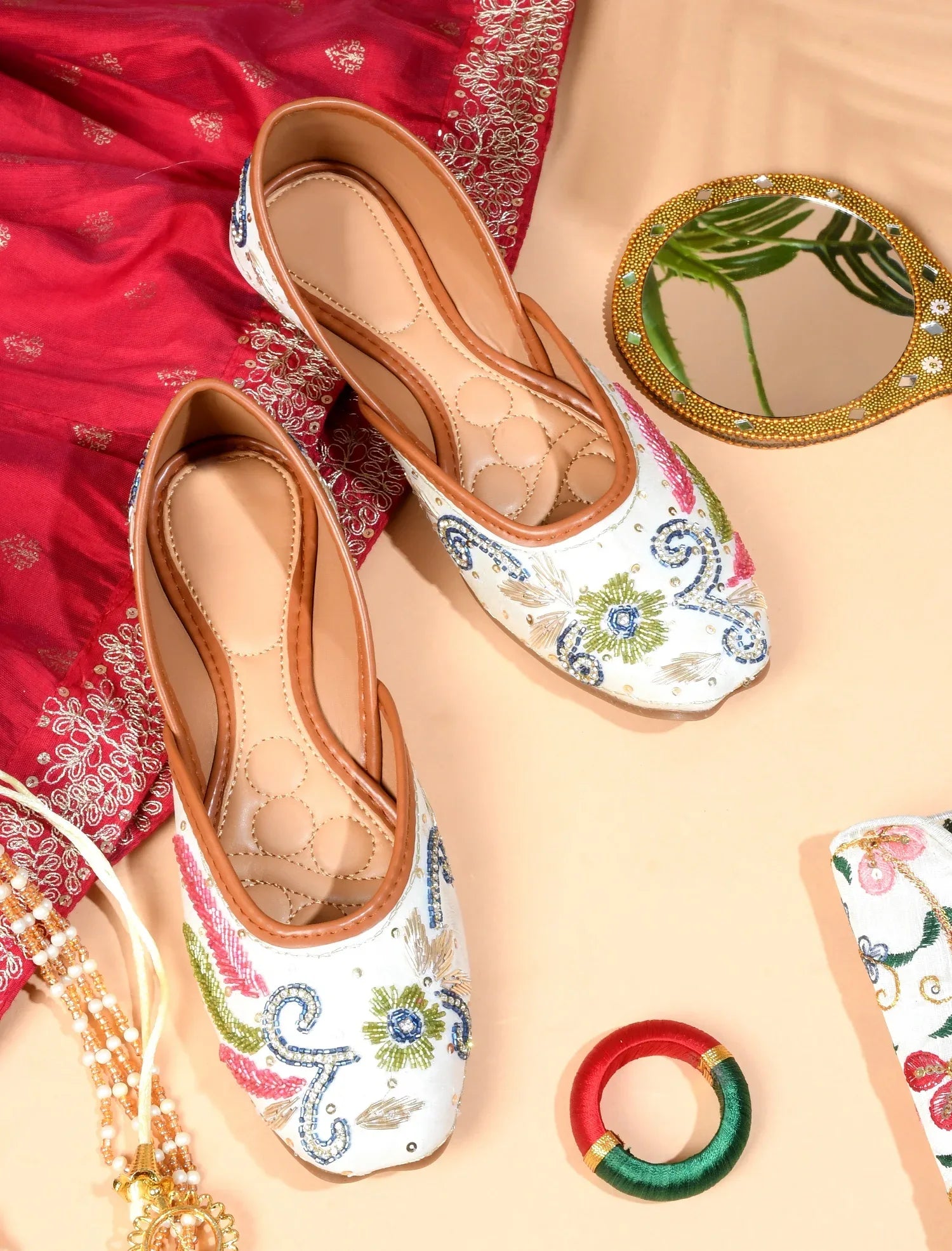 Embroidered Ethnic Comfort Wedge Juttis for Women