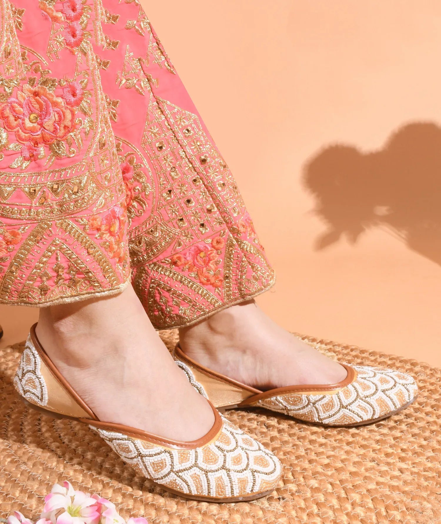 Embroidered Festive Comfort Wedge Juttis