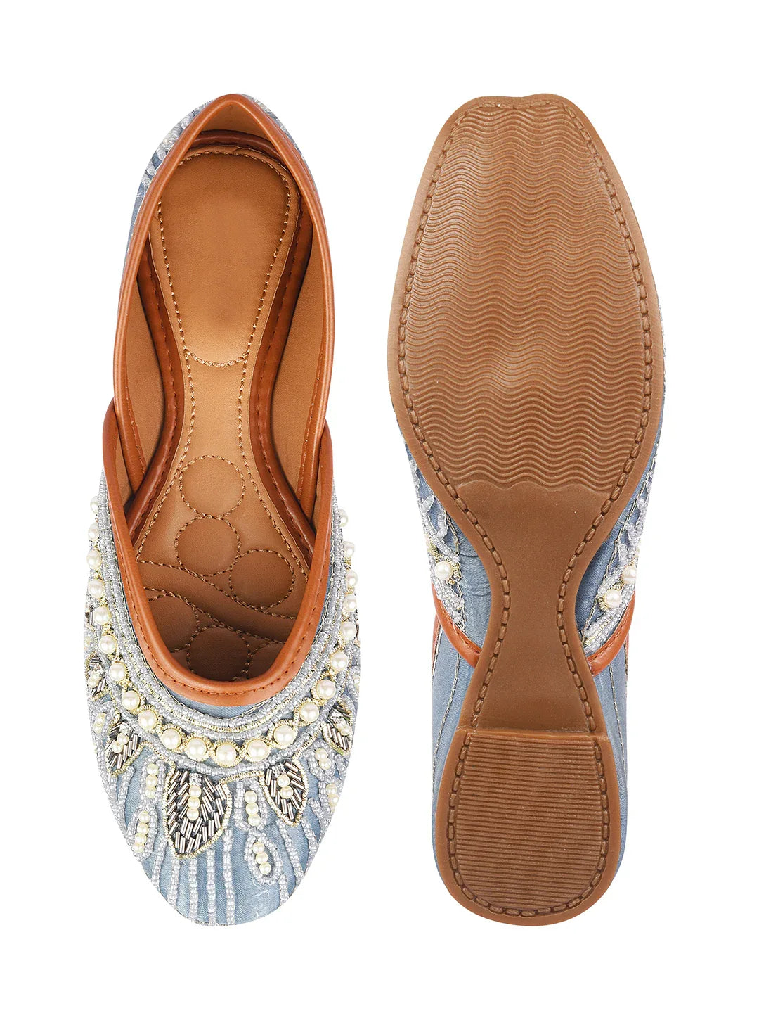 Handcrafted Beaded Wedge Juttis