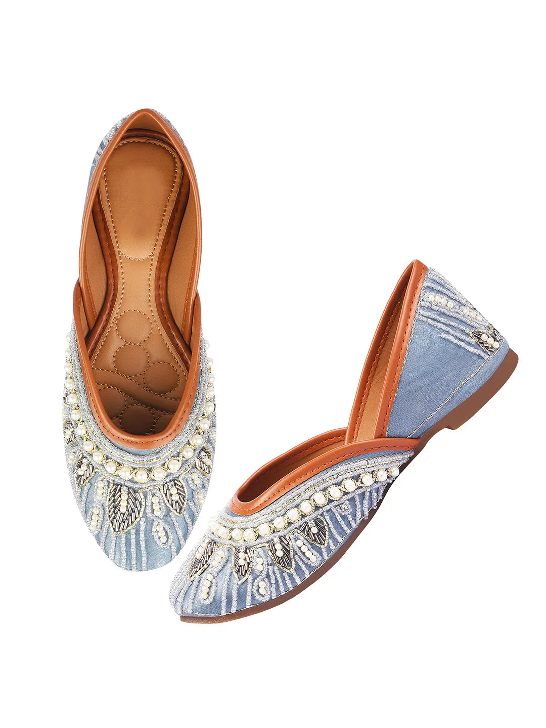 Handcrafted Beaded Wedge Juttis