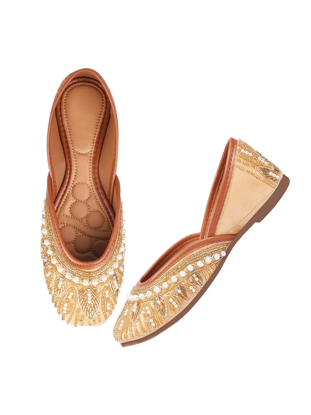 Handcrafted Beaded Wedge Juttis