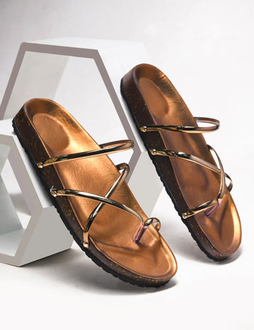 Minimal Luxe Metallic Slip-On Sandals