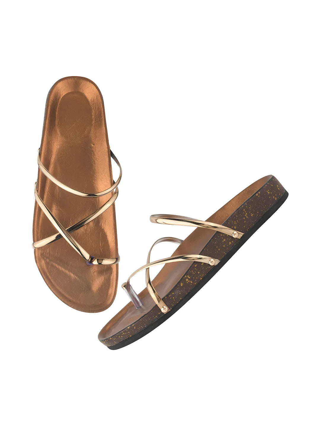 Minimal Luxe Metallic Slip-On Sandals