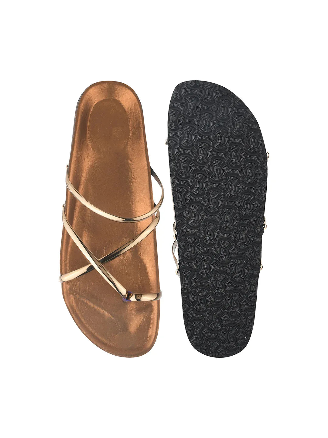 Minimal Luxe Metallic Slip-On Sandals