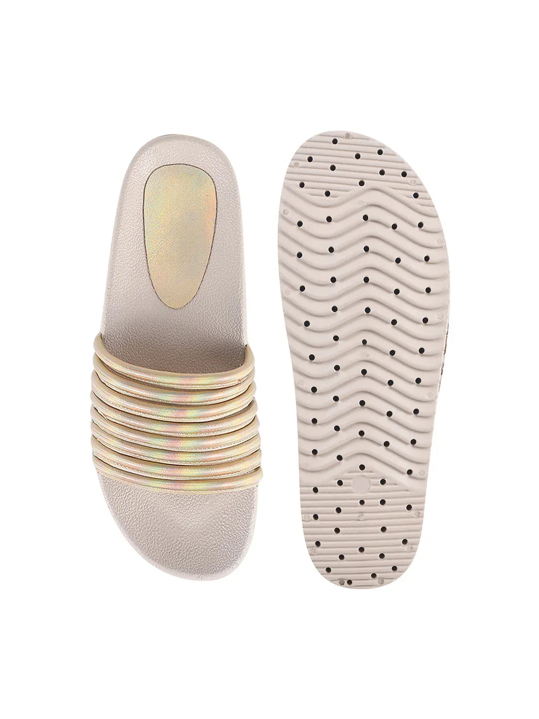 Textured Wide Strap Slides