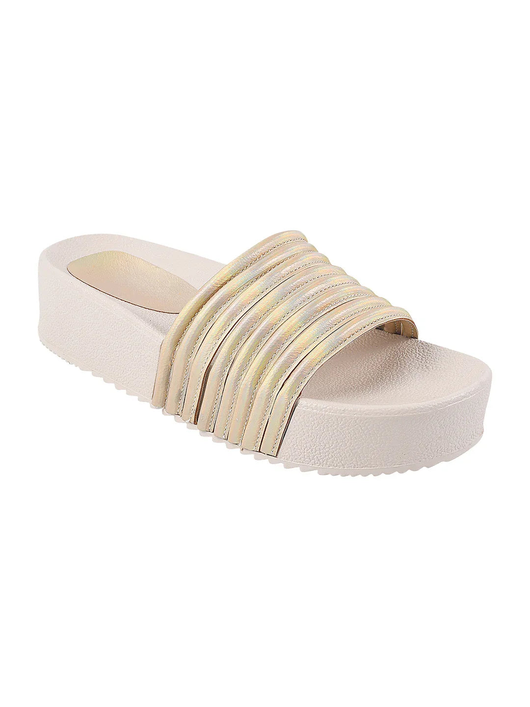 Textured Wide Strap Slides