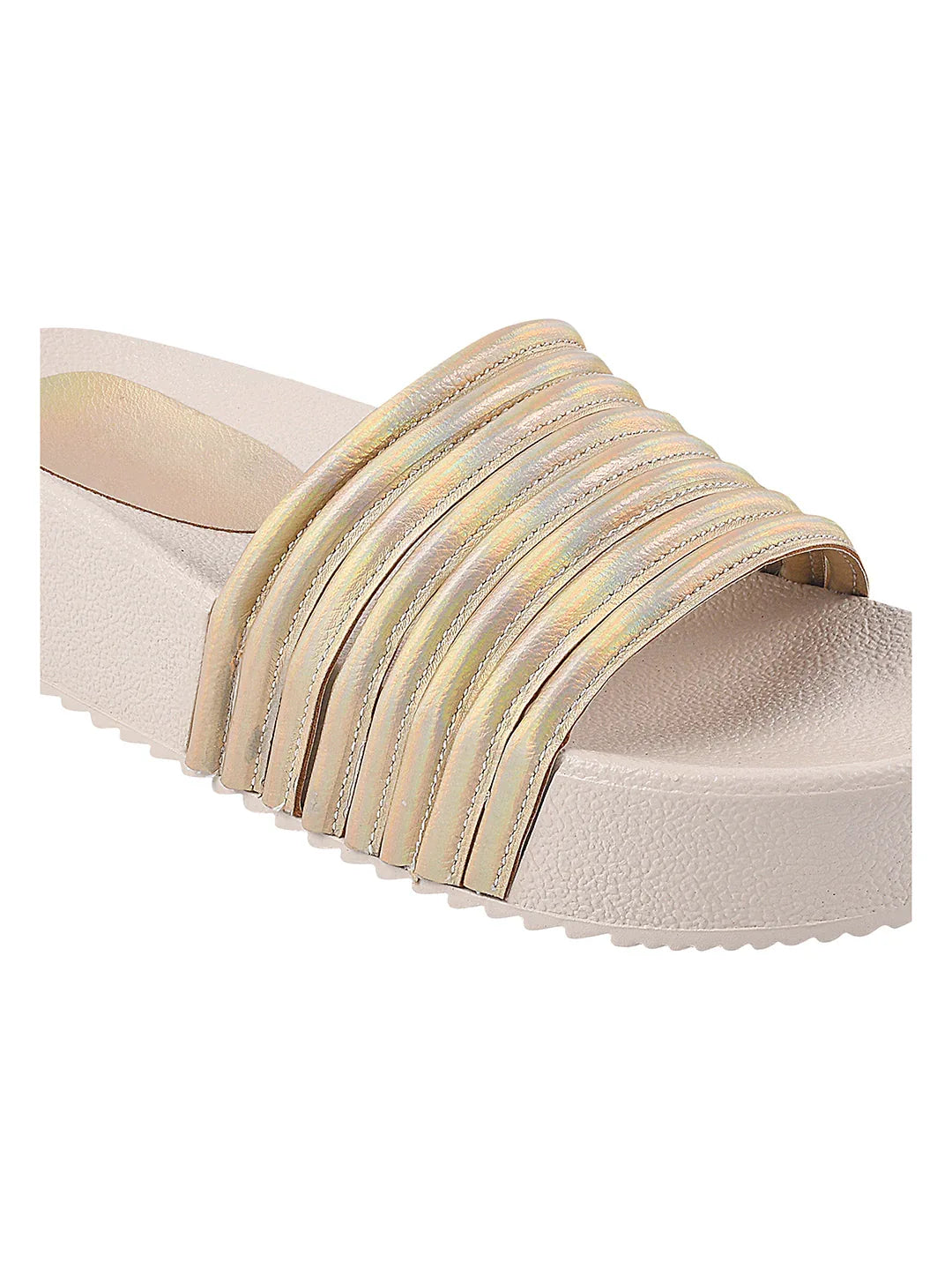 Textured Wide Strap Slides