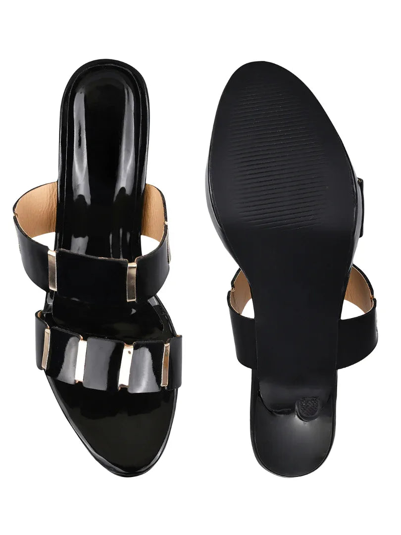 Luxe Patent Finish Heeled Sandals