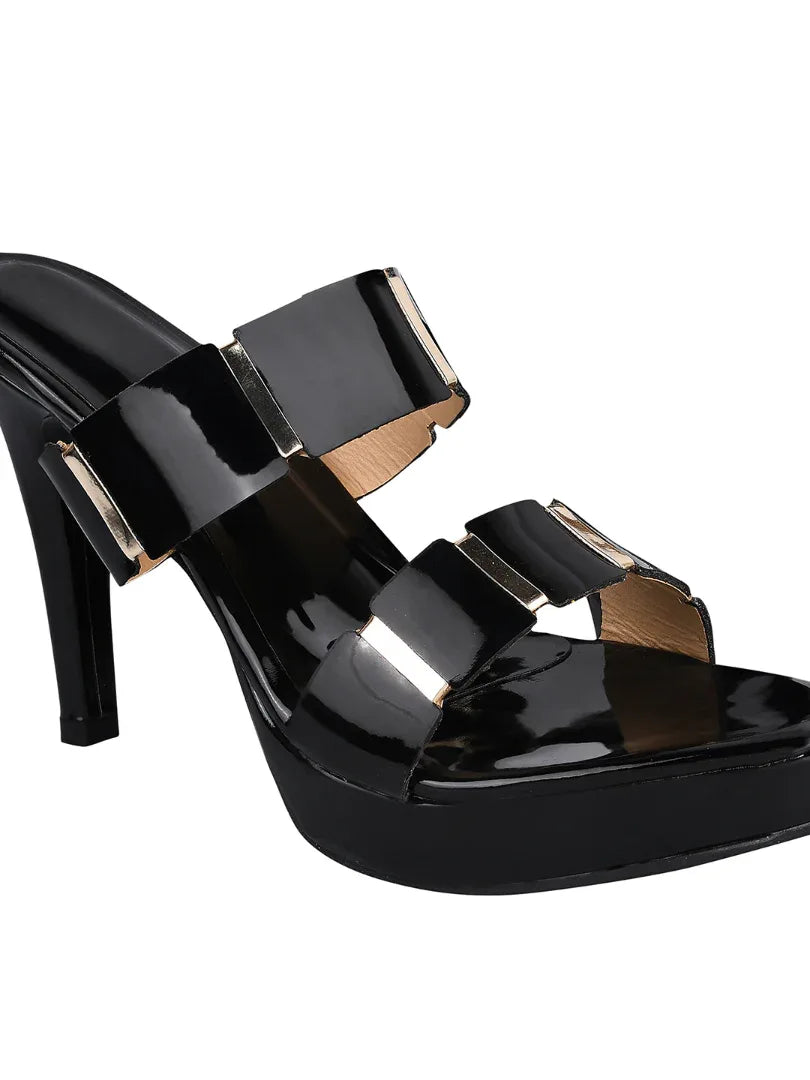Luxe Patent Finish Heeled Sandals