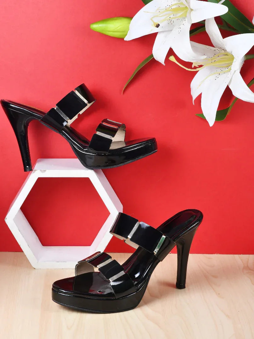 Luxe Patent Finish Heeled Sandals
