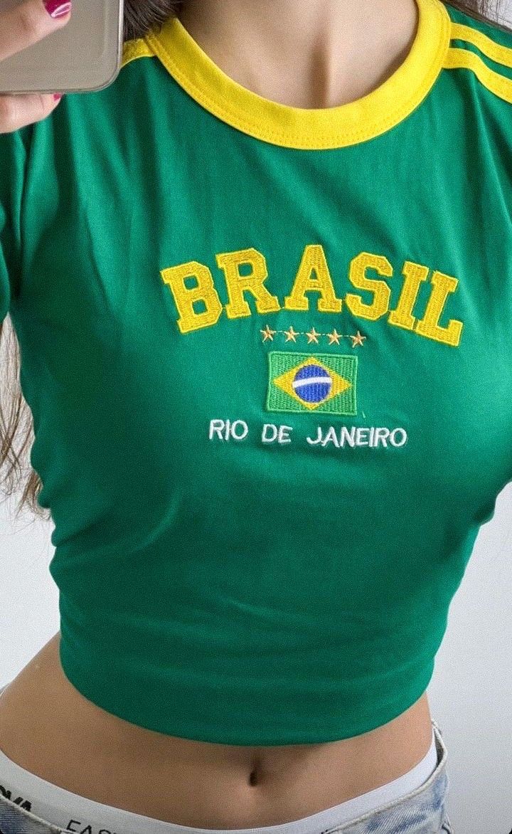 Retro Rio Fitted Crop Top-Green
