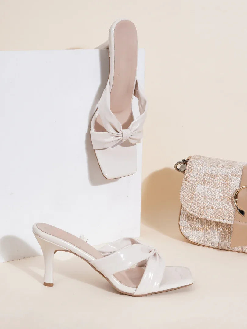 Elegant Patent Leather Slide Heel Sandals