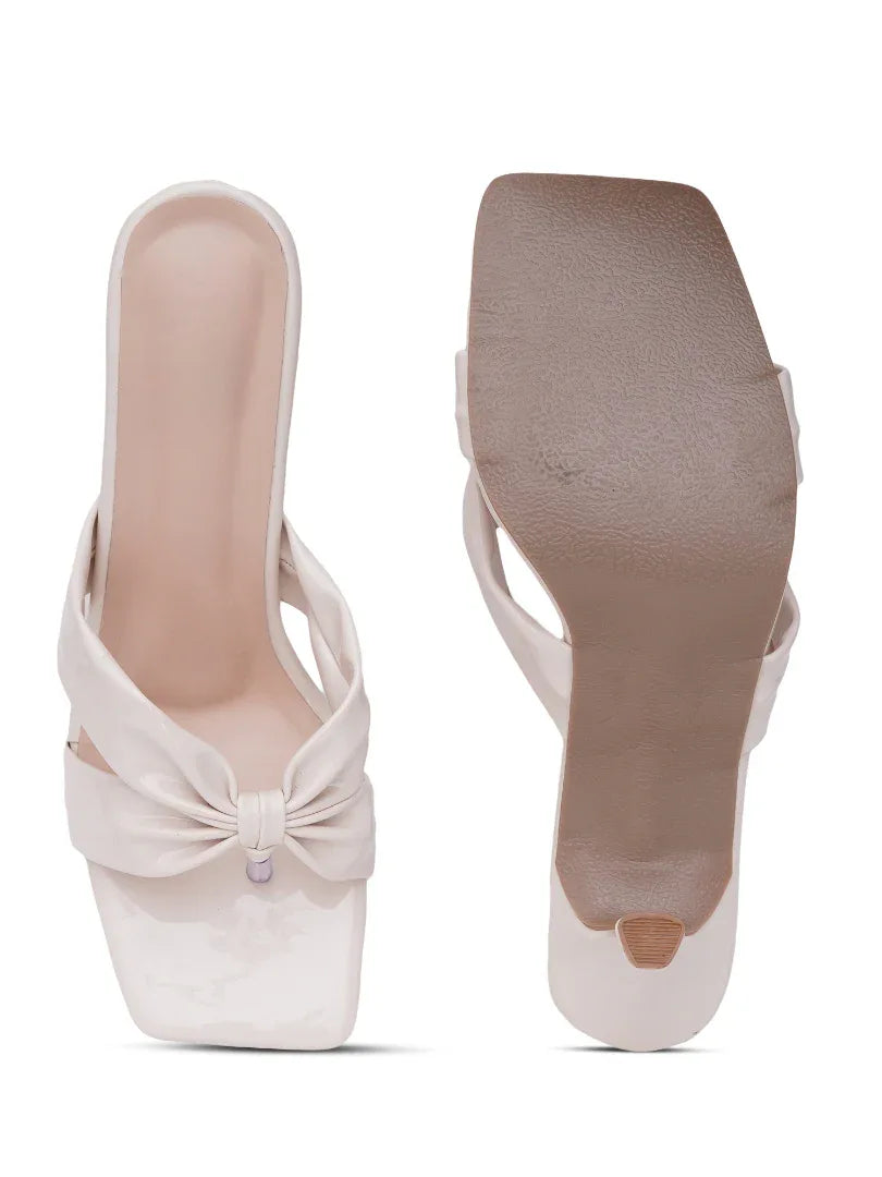 Elegant Patent Leather Slide Heel Sandals