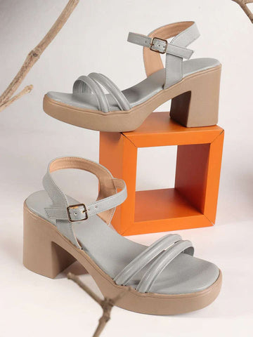 Stylish Multi-Strap Ankle Block Heels