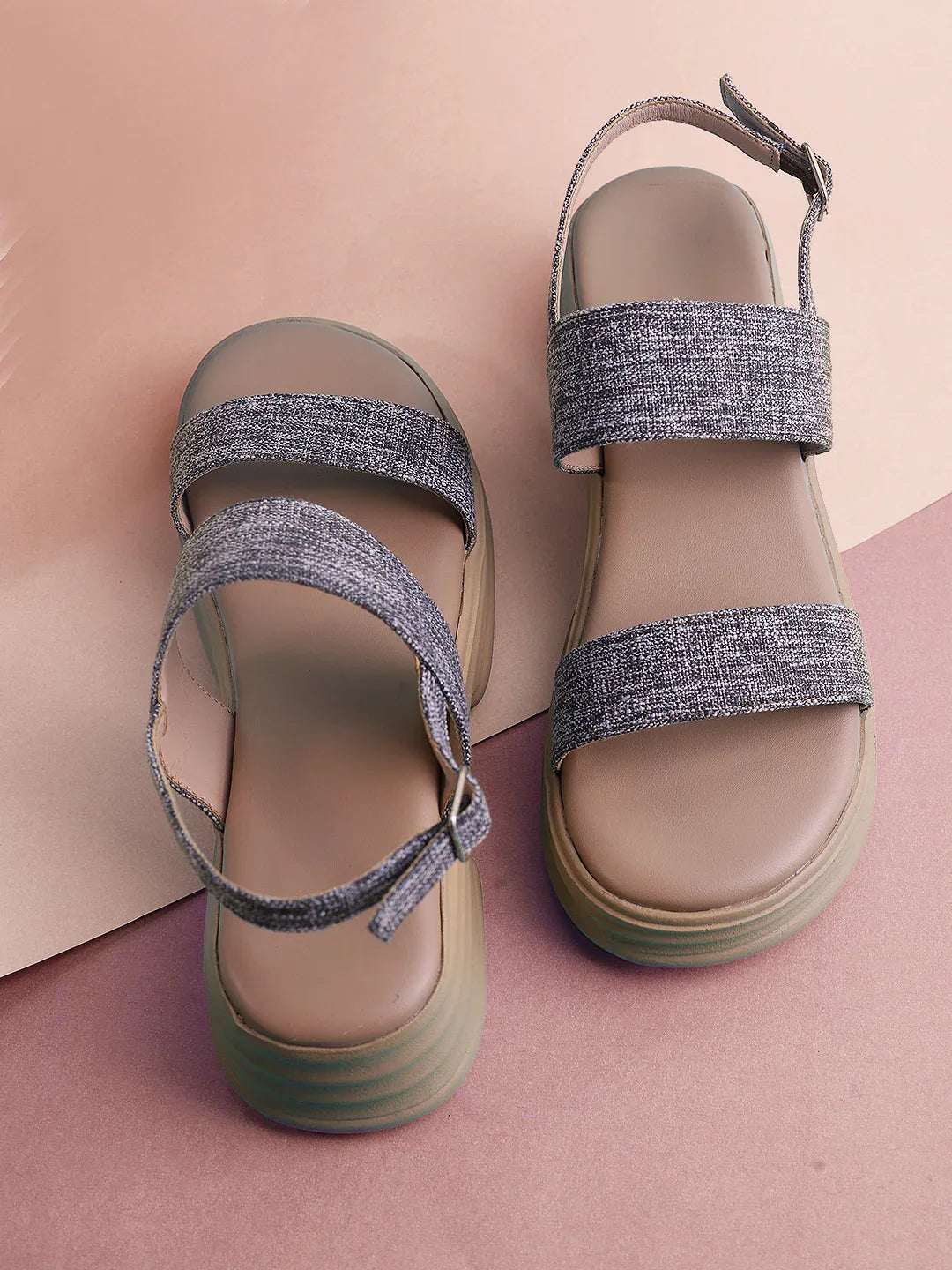 Casual Platform Sandals Adjustable Back Strap Design