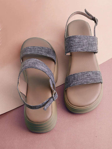 Casual Platform Sandals Adjustable Back Strap Design