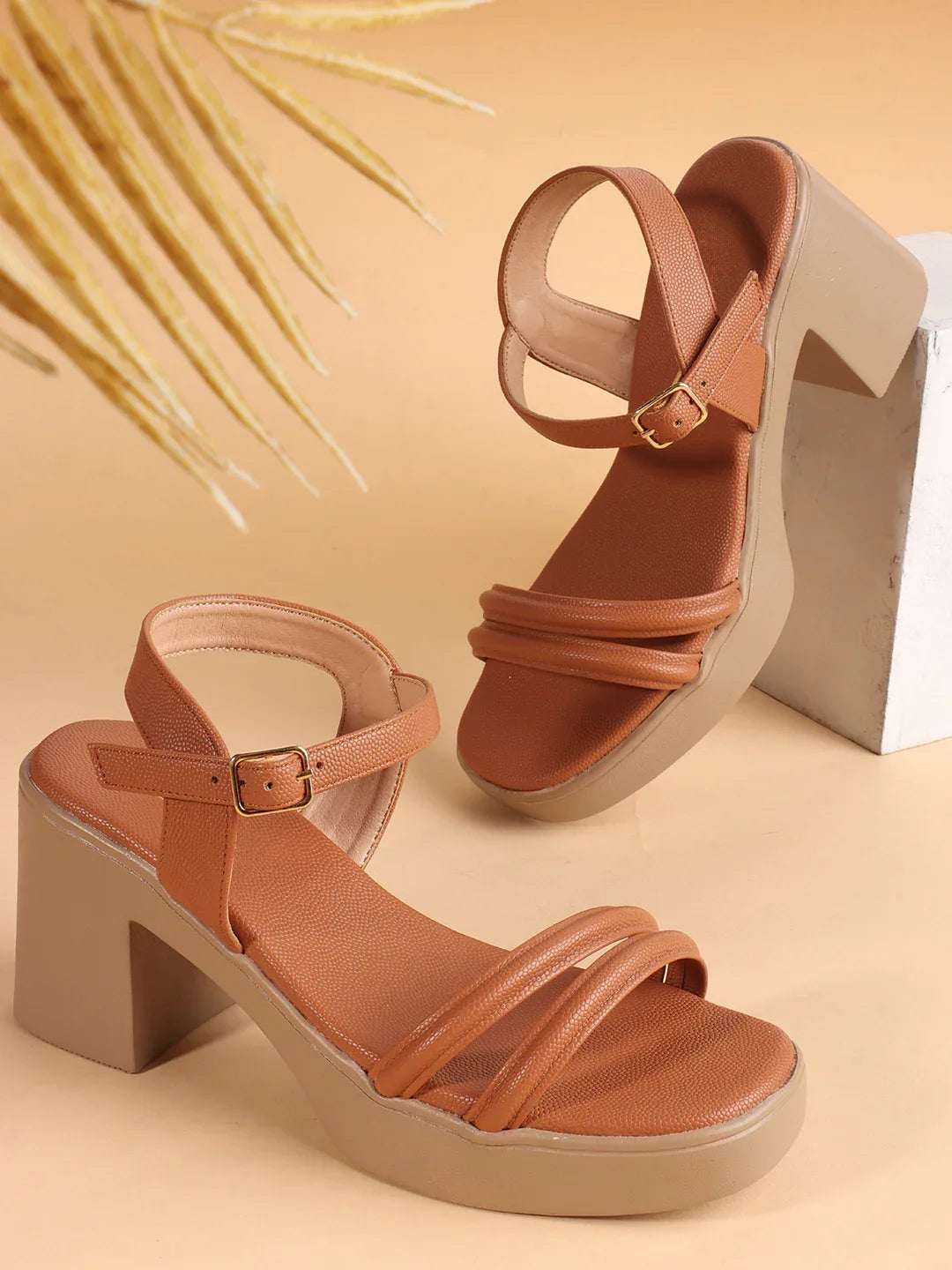 Stylish Multi-Strap Ankle Block Heels