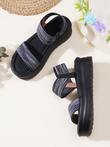 Elastic Cross-Strap Comfort Sandals