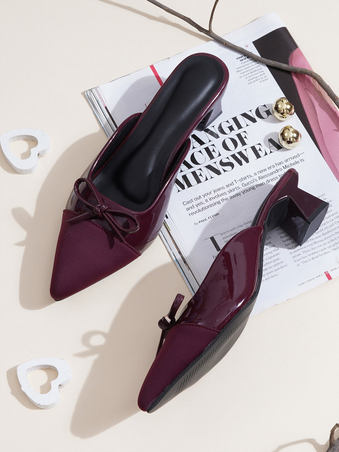 Elegant Pointed Toe Mule Heels with Bow Detail